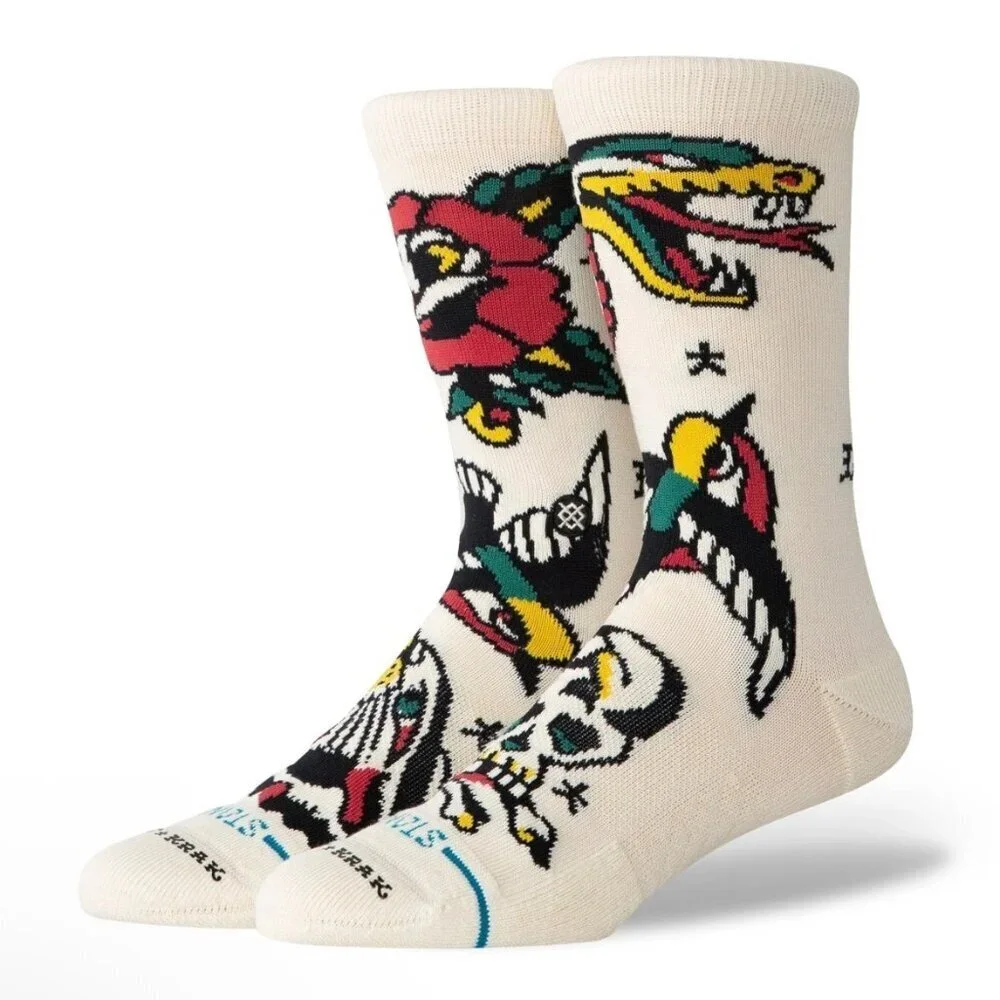 Stance x Bert Krak Flash Crew Socks Tattoo Inspired Unisex
